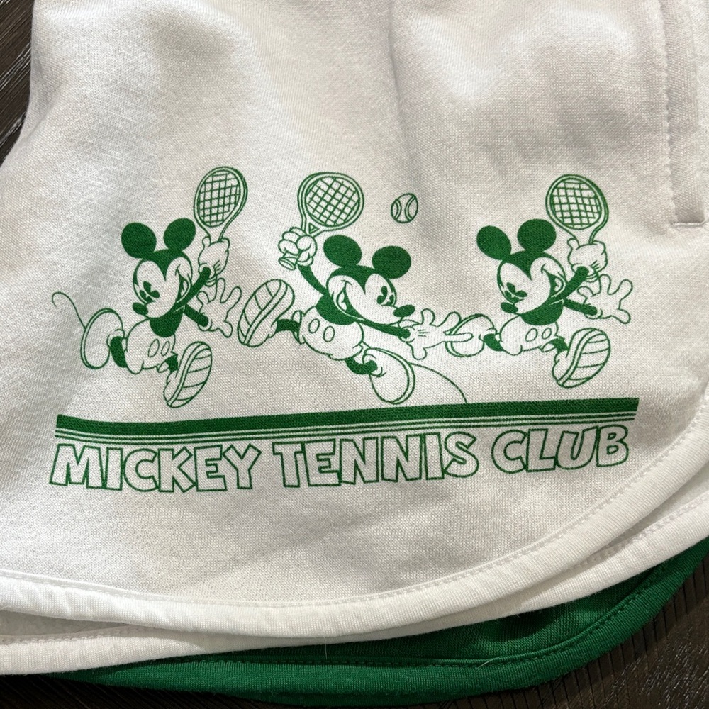Disney Green & White Mickey Tennis Club Tee and Two-Tone Shorts - Picture 2 of 4